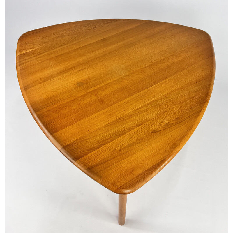 Mesa de comedor vintage de roble macizo, Francia 1960