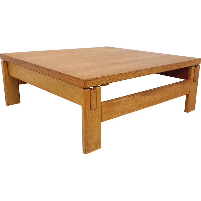 Vintage solid oakwood coffee table, 1960-1970