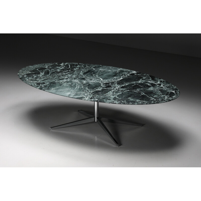 Vintage oval marble dining table by Florence Knoll, 1960