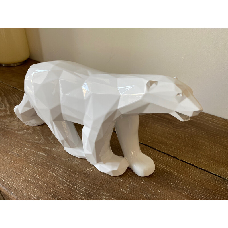 escultura Urso branco vintage em resina de Richard Orlinski para a Dixit Arte