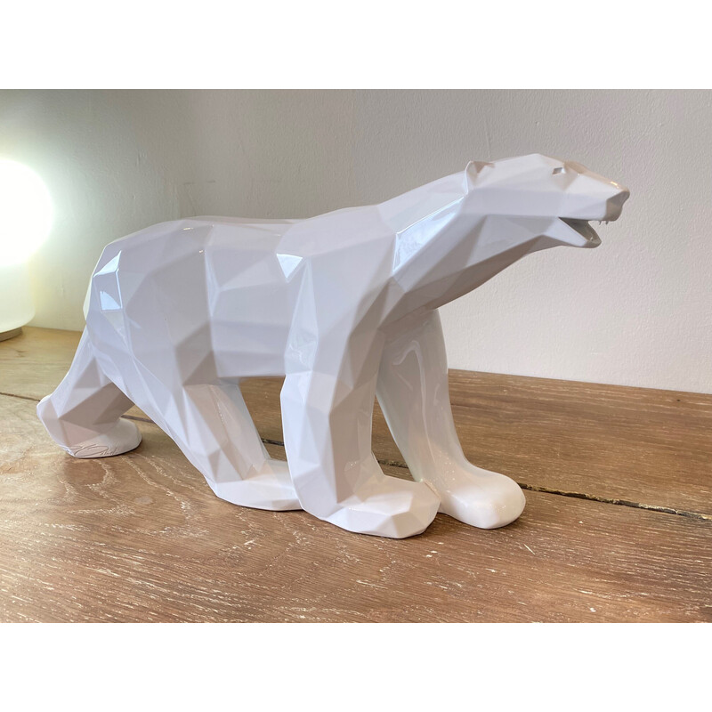 Vintage polar bear sculpture in resin by Richard Orlinski for Dixit Arte