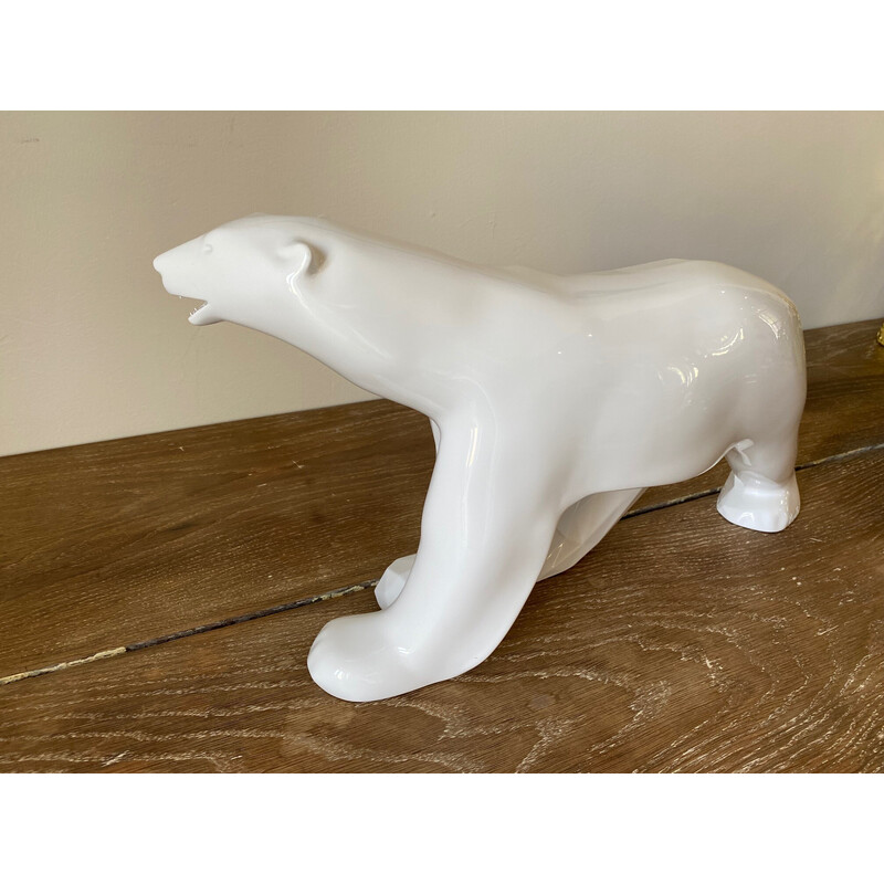 escultura Urso branco vintage em resina de Richard Orlinski para a Dixit Arte