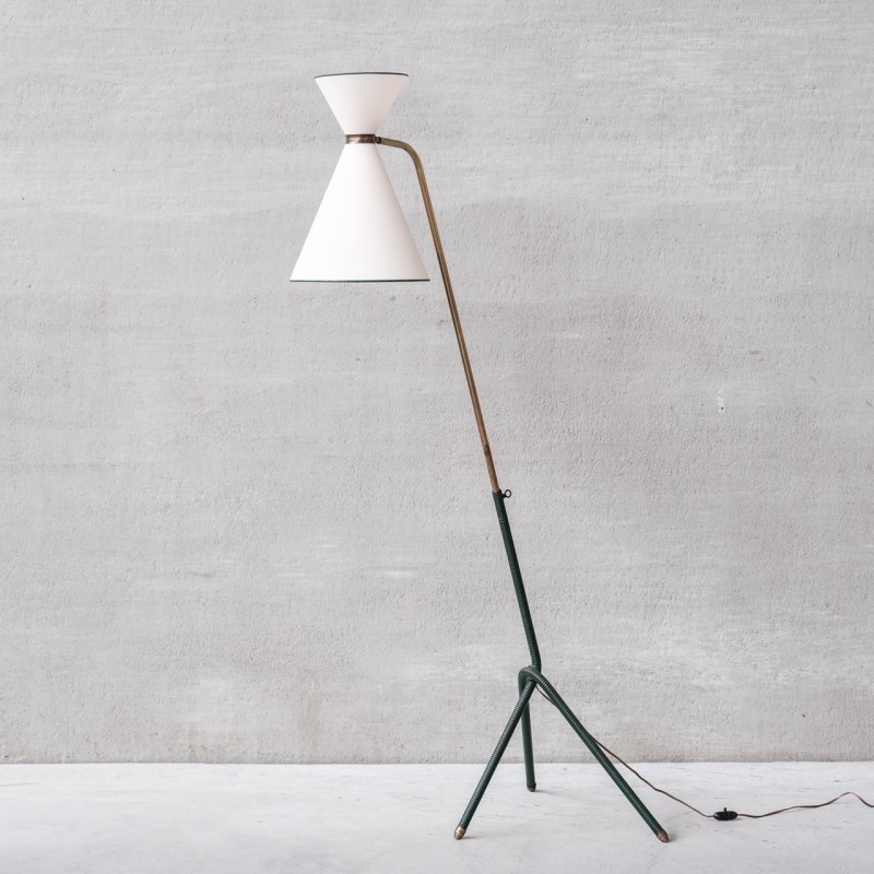 Vintage Diabolo floor lamp in brass, France 1950