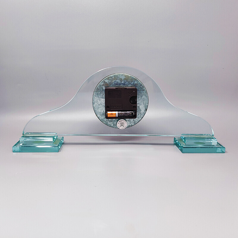 Vintage crystal table clock by Omodomo, Italy 1970