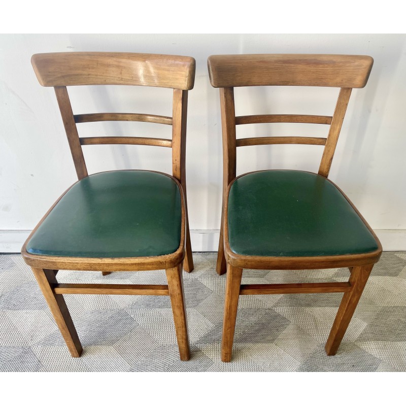 Vintage solid wood kitchen chairs, 1950