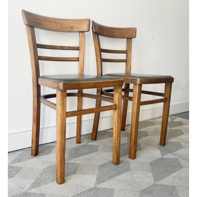 Vintage solid wood kitchen chairs, 1950