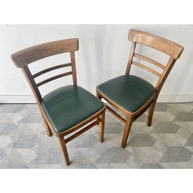 Vintage solid wood kitchen chairs, 1950