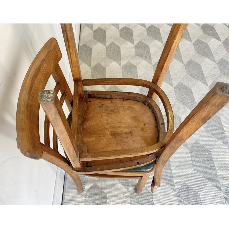 Cadeiras de cozinha vintage em madeira maciça, 1950