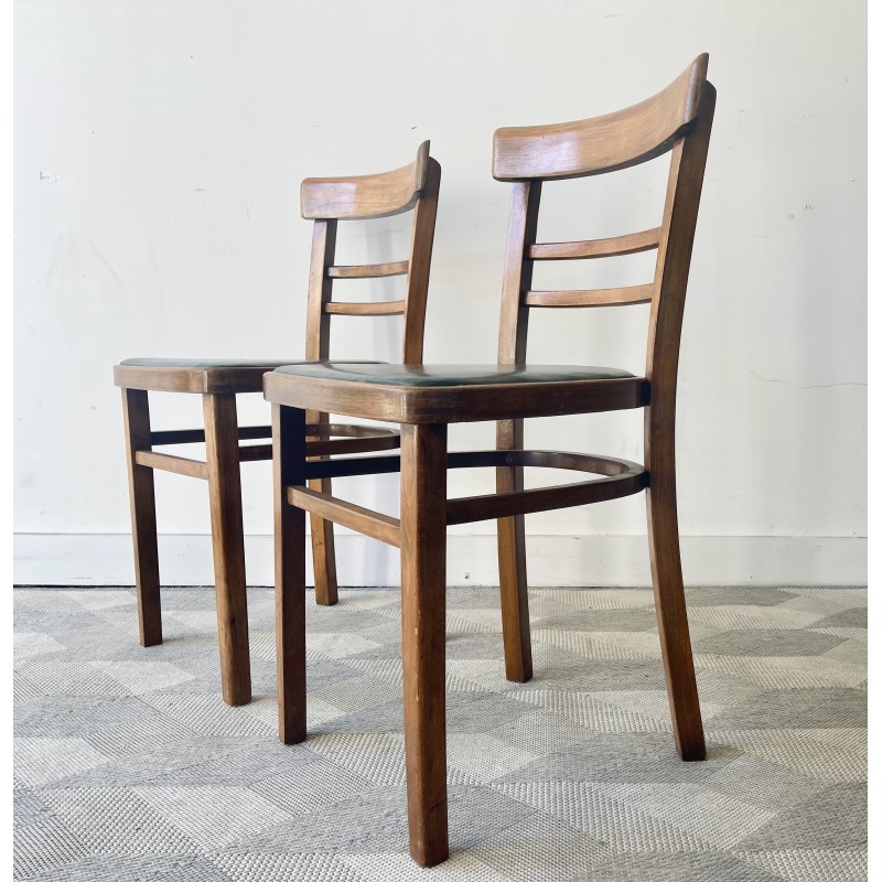 Vintage solid wood kitchen chairs, 1950