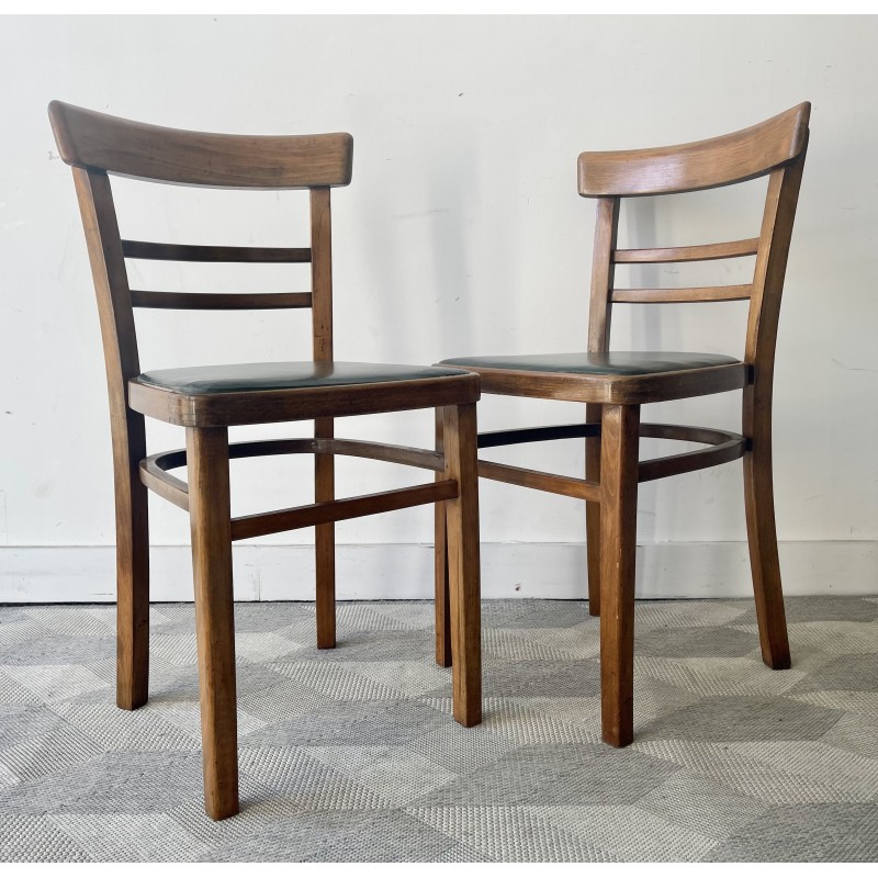 Vintage solid wood kitchen chairs, 1950