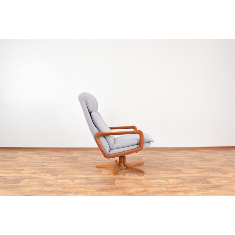 Mid-century Danish teak swivel office armchair, 1960s