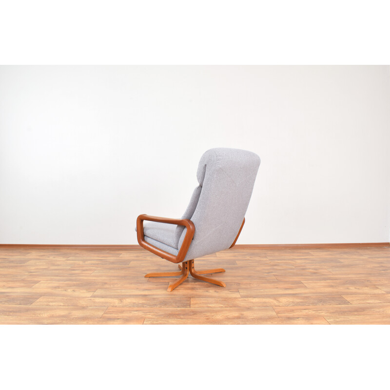 Mid-century Danish teak swivel office armchair, 1960s