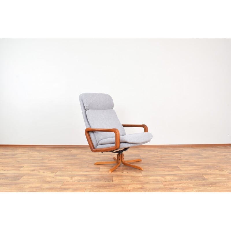 Mid-century Danish teak swivel office armchair, 1960s