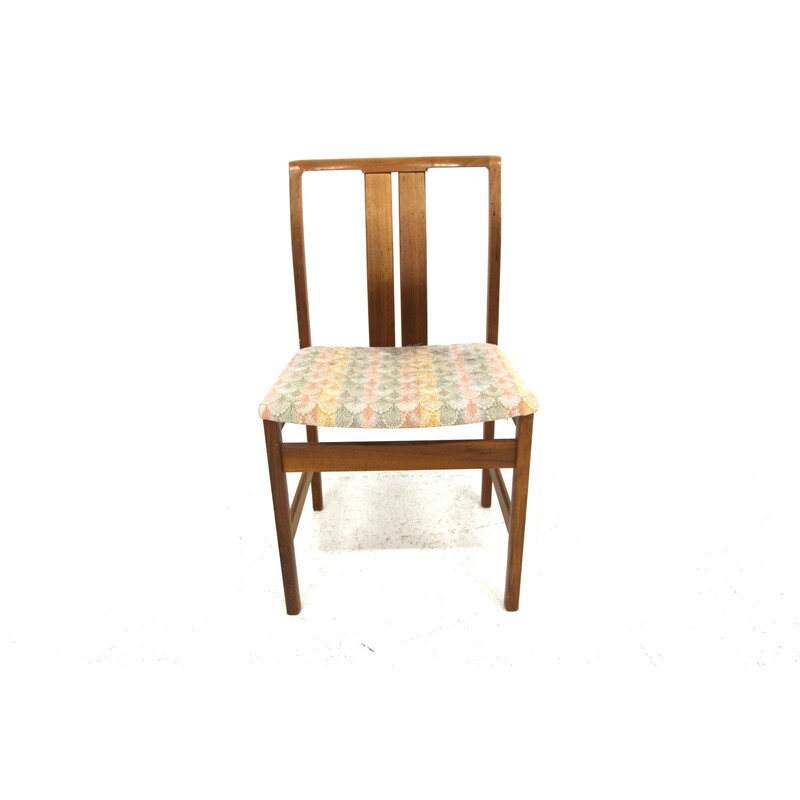 Set van 6 Scandinavische vintage notenhouten stoelen, Zweden 1960