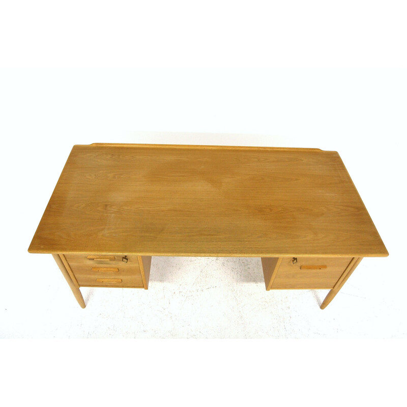 Scandinavian vintage oakwood desk by Lelångs Möbelfabrik, Sweden 1960