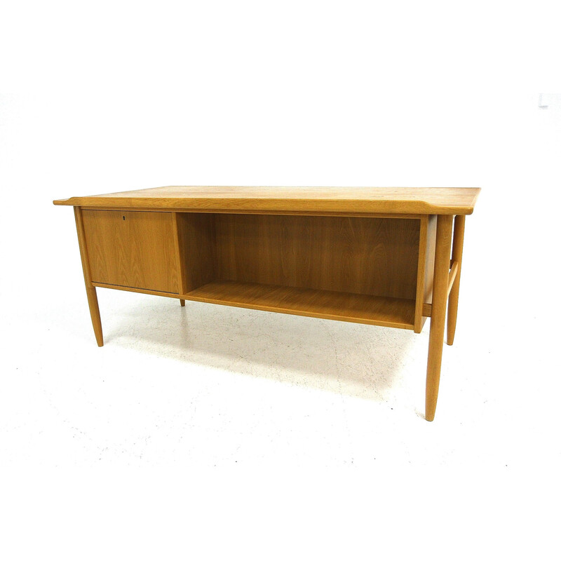 Scandinavian vintage oakwood desk by Lelångs Möbelfabrik, Sweden 1960