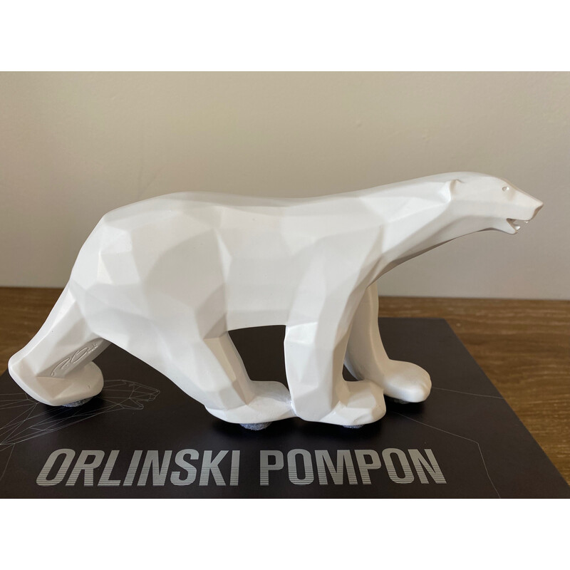 Escultura de urso polar vintage de Richard Orlinsk para a Dixit Arte