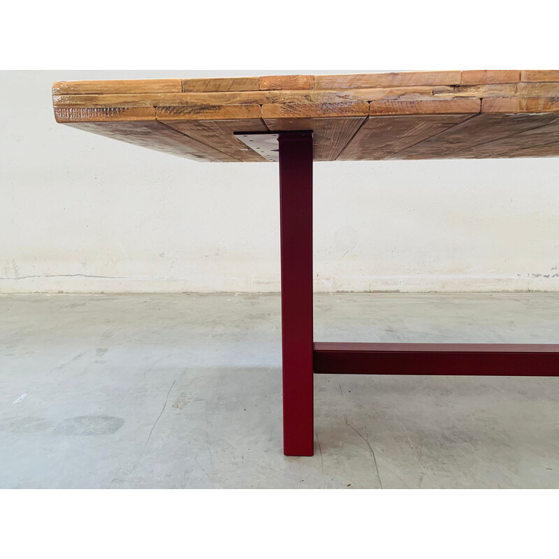 Vintage handmade table in recycled fir, Italy