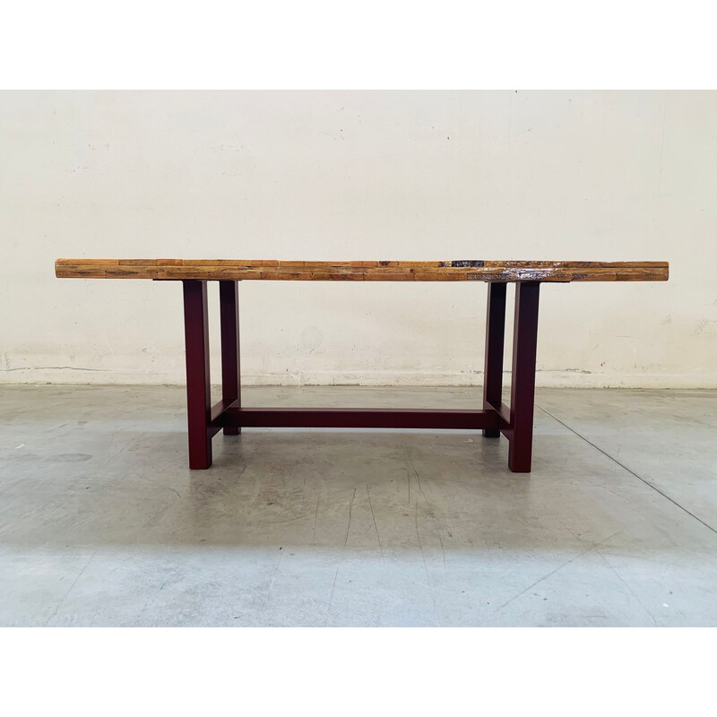 Vintage handmade table in recycled fir, Italy