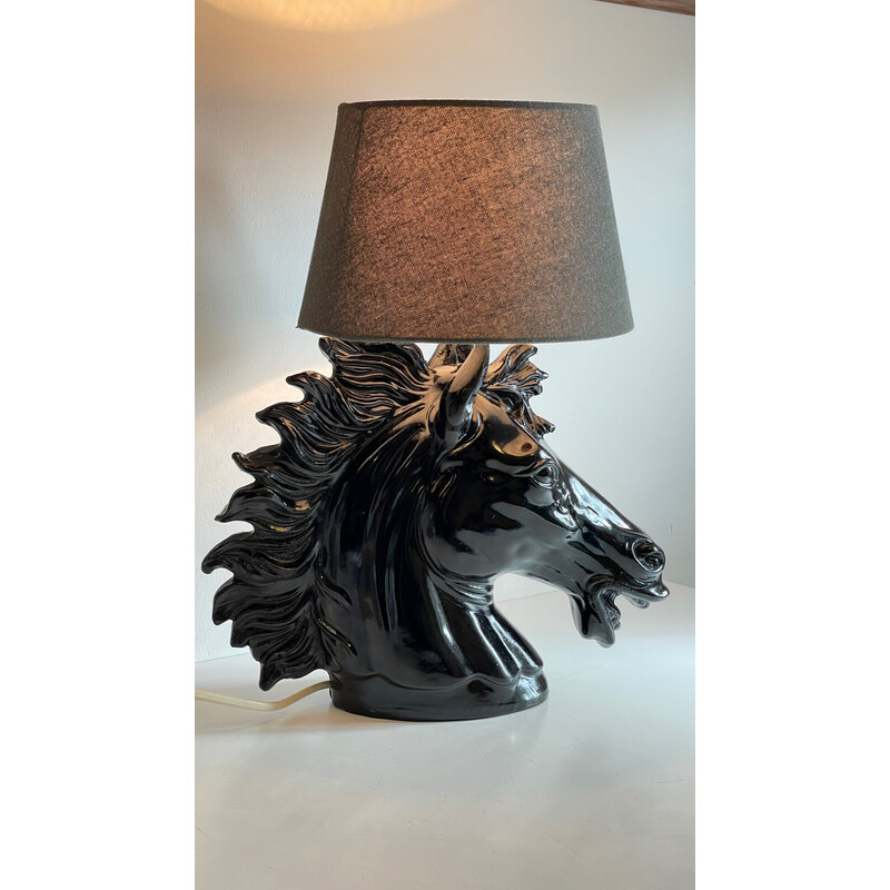 Vintage horse head lamp by Codico Strasbourg, 1980