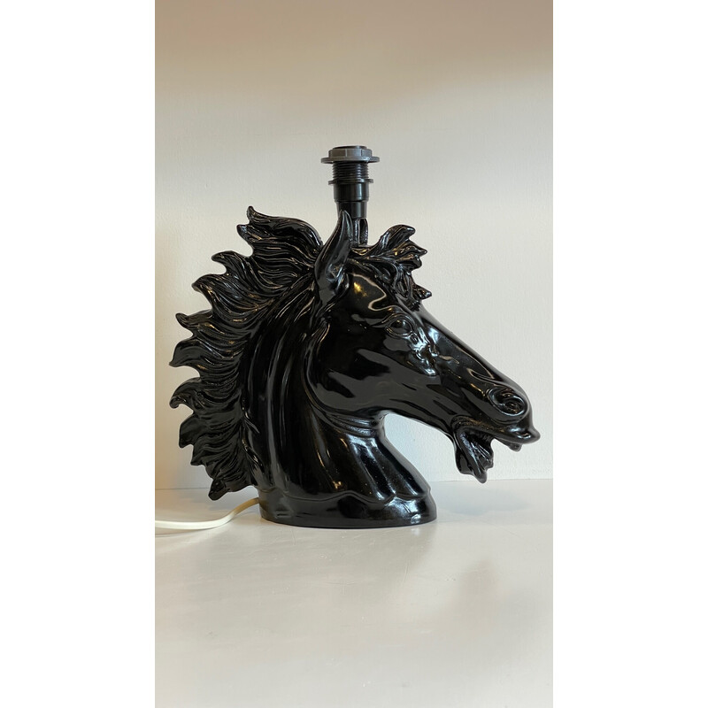 Vintage horse head lamp by Codico Strasbourg, 1980