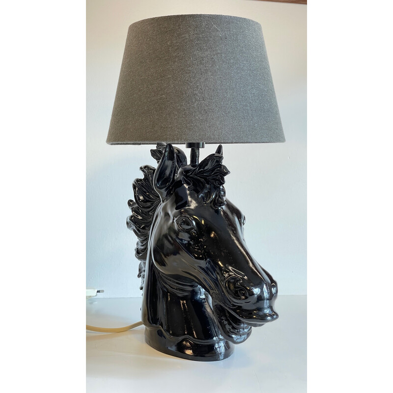 Vintage horse head lamp by Codico Strasbourg, 1980