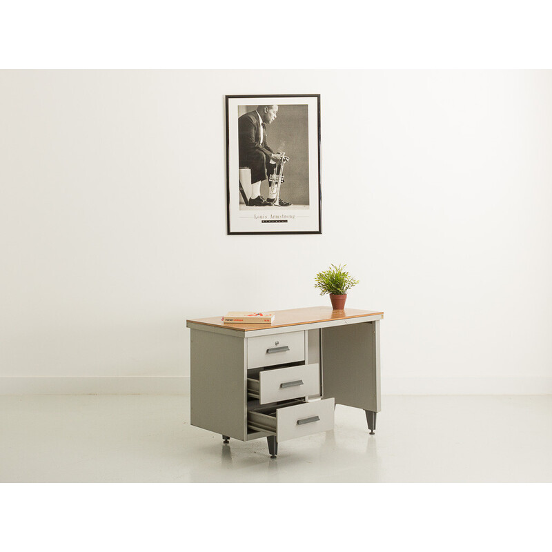 Vintage metal desk with 3 drawers