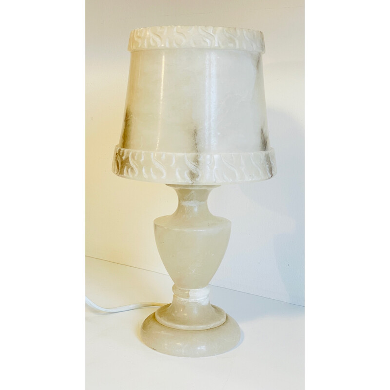 Vintage geometric lamp in alabaster, 1970