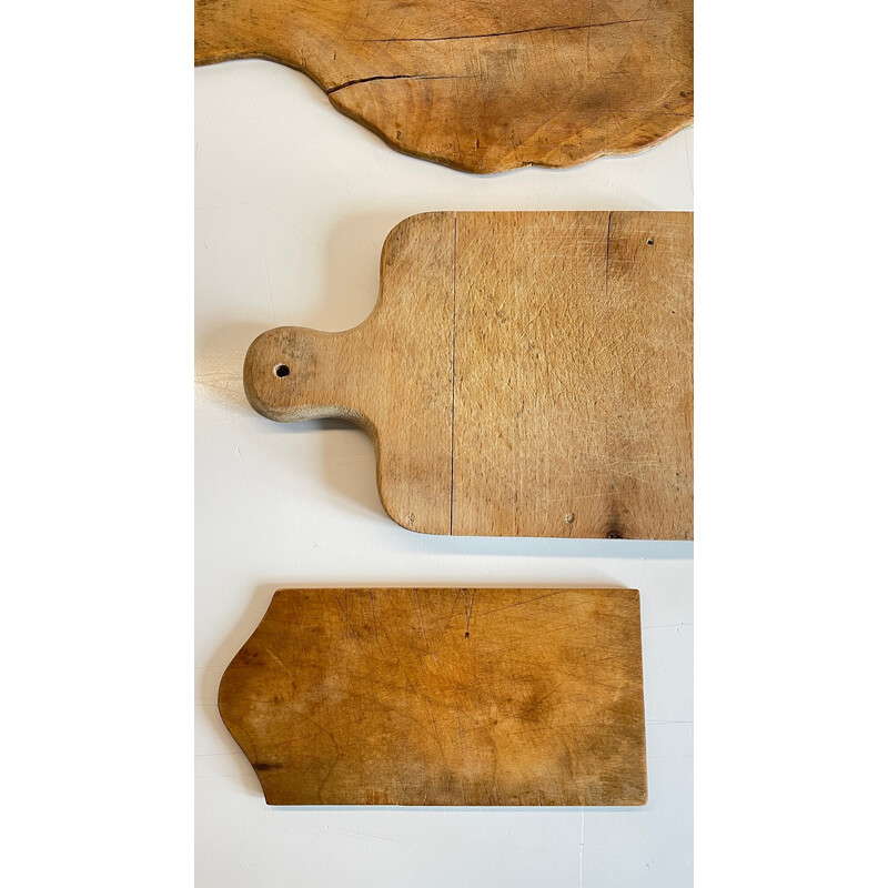 Conjunto de 4 tábuas de corte de madeira vintage