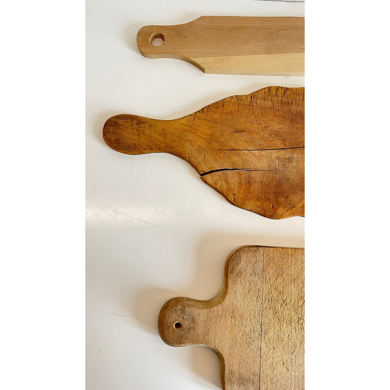 Ensemble de 4 planches à découper vintage en bois