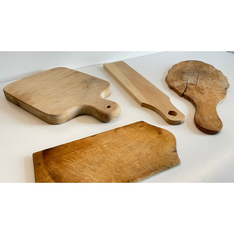 Set van 4 vintage houten snijplanken