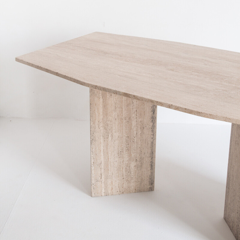 Vintage travertine marble table, Italy 1990