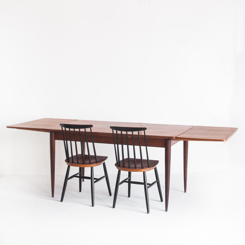 Vintage teak table with extensions, France 1960