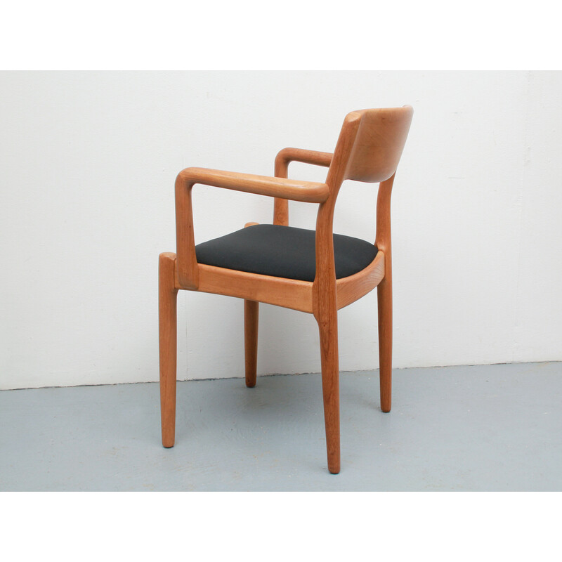 Vintage armchair in oakwood and fabric by Juul Kristensen, Denmark 1970s