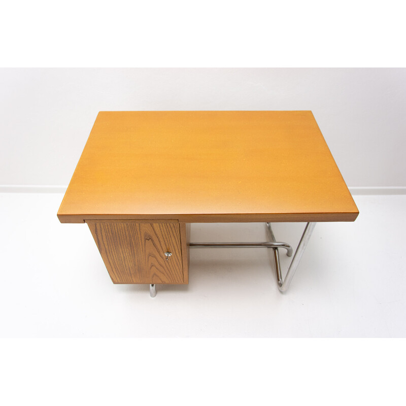 Vintage Bauhaus tubular desk, Czechoslovakia 1930