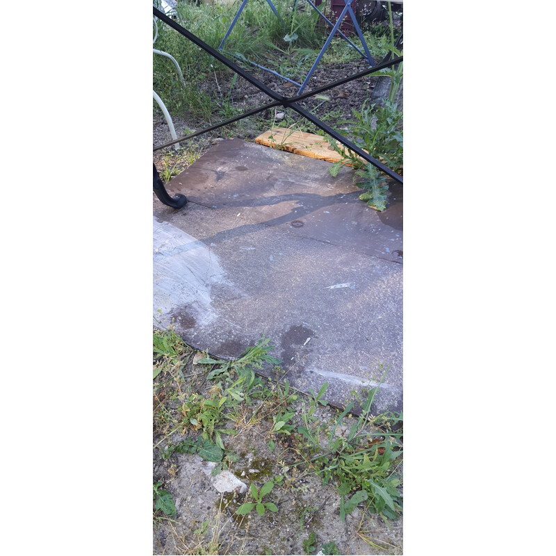 Vintage oval marble bistro table