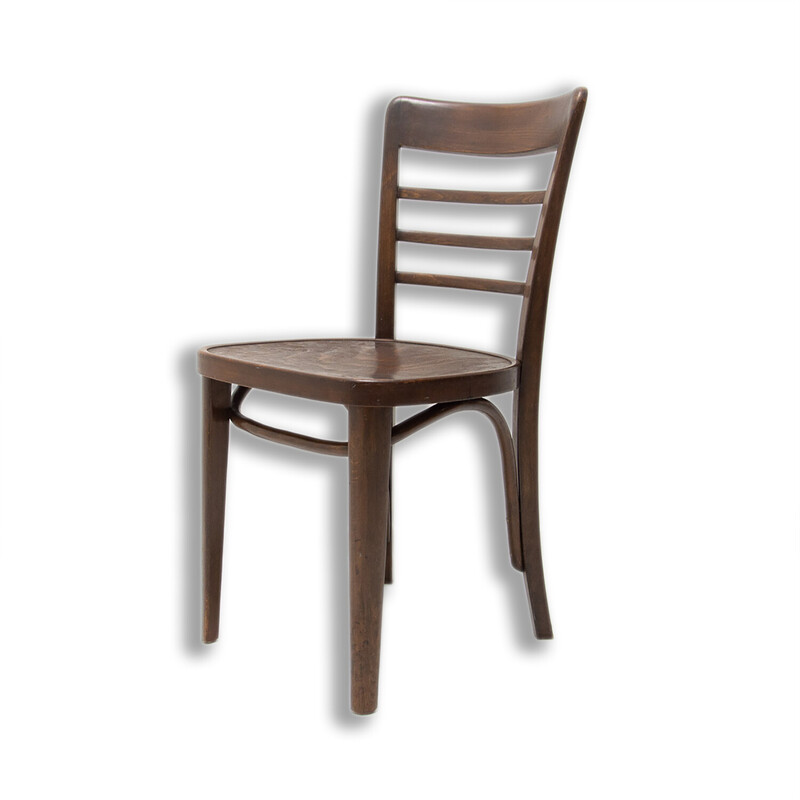 Vintage walnoten bistrostoel van Thonet, Tsjecho-Slowakije 1930