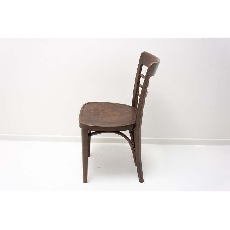 Bistrostuhl aus Nussbaumholz von Thonet, Tschechoslowakei 1930er Jahre