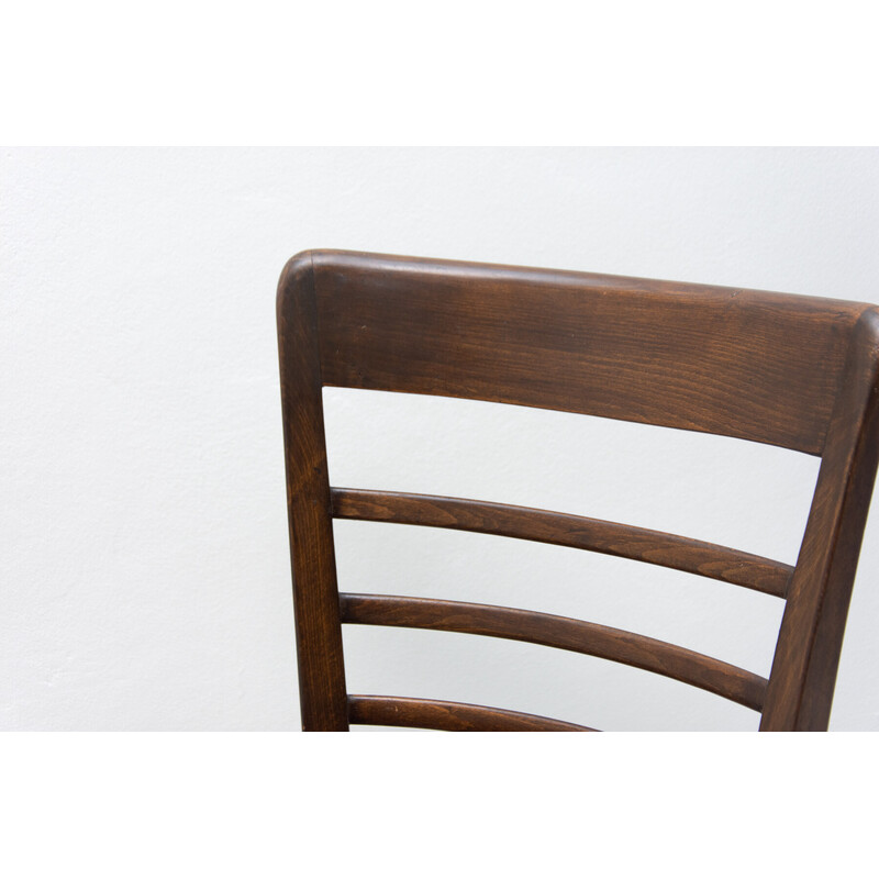 Vintage walnut bistro chair by Thonet, Czechoslovakia 1930s