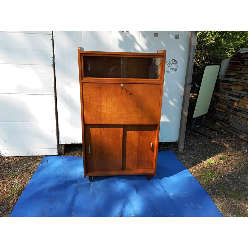 Vintage secretary in light oakwood