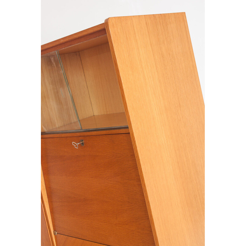 Vintage secretary in oak wood, France 1960