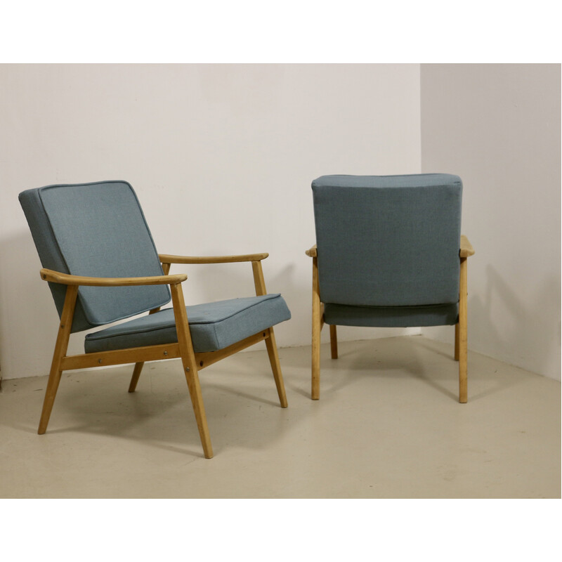 Pair of vintage beechwood armchairs, 1960