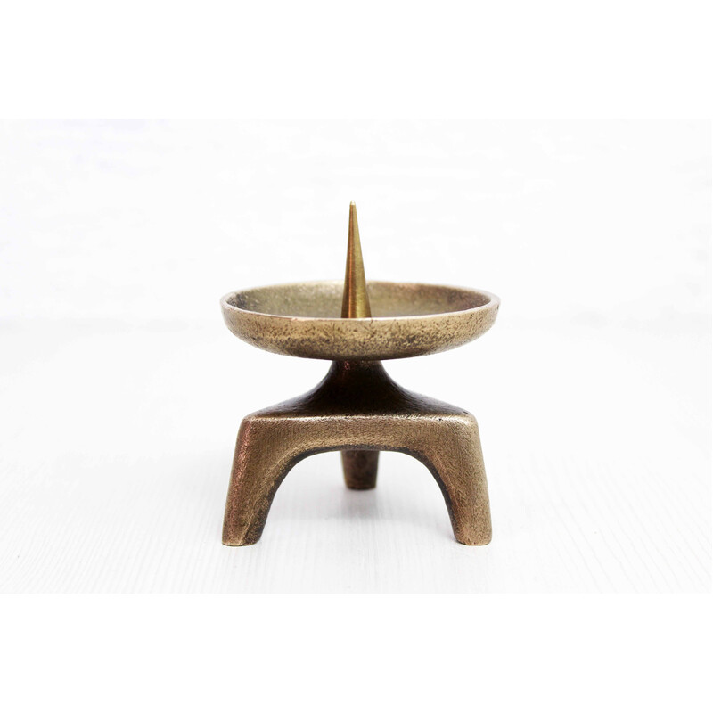 Vintage Brutalist candlestick in bronze, 1960