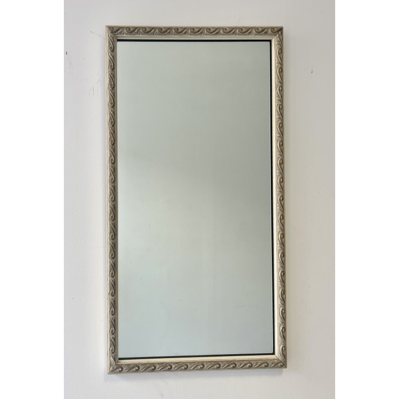 Specchio da parete vintage con cornice bianca, 1960-1970