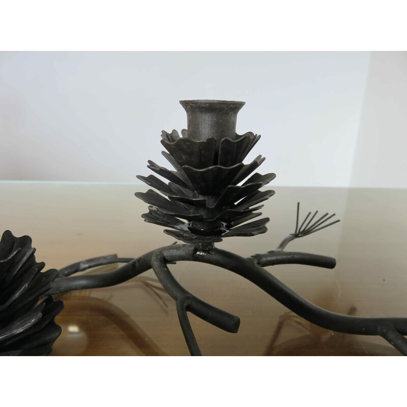 Vintage Brutalist candlestick "pine cone", Austria 1970