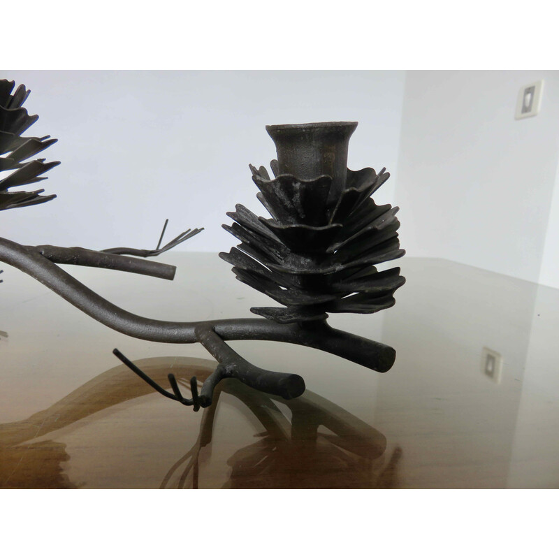 Vintage Brutalist candlestick "pine cone", Austria 1970