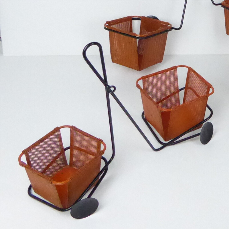 Set of 3 Plant carrier of M. Matégot "Chambord" model - 1950s