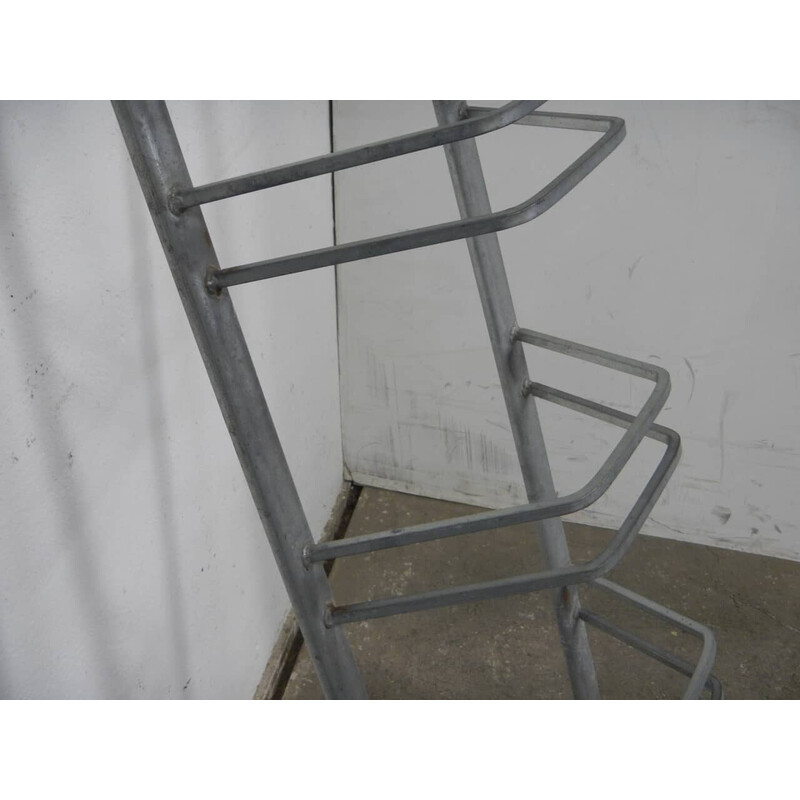 Vintage bike rack 6 places in grey iron