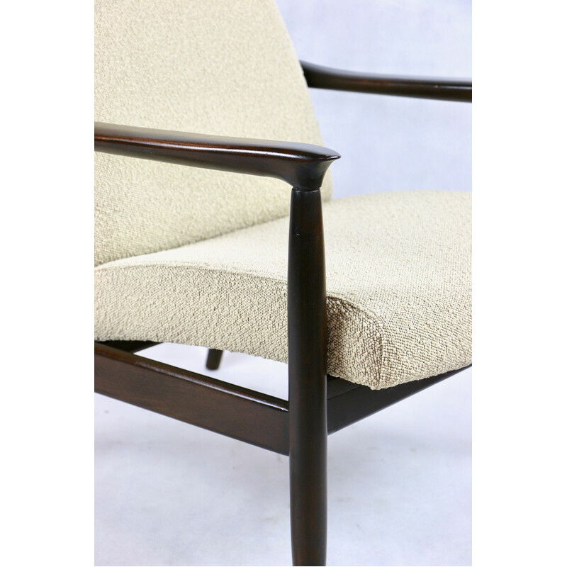 Fauteuil vintage Gfm-64 en boucle beige par Edmund Homa, 1970