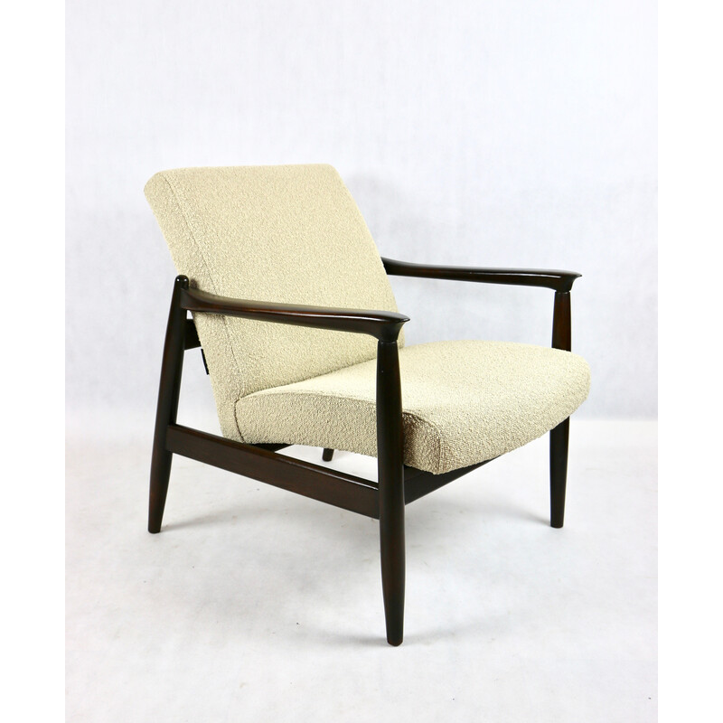 Vintage beige boucle Gfm-64 armchair by Edmund Homa, 1970s